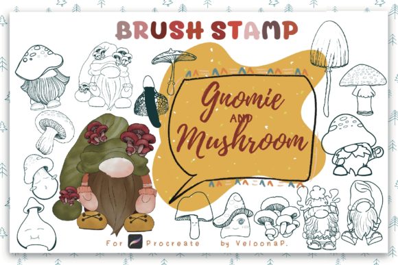 Brush Stamp Gnomie and Mushroom Guide