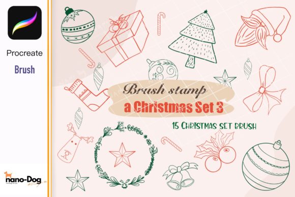 Christmas Ornaments Brush Stamps Set: Elevating Holiday Design with Digital Precision