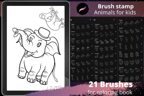 Enhancing Digital Illustration with Procreate Brush Stamp Cute Animals