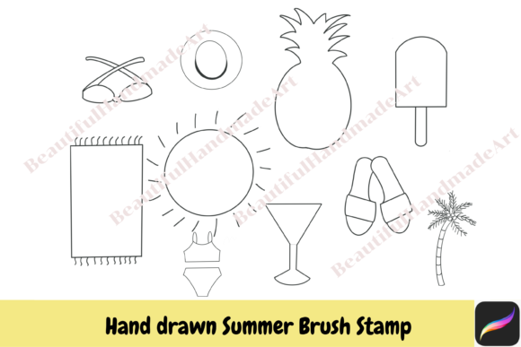 Enhancing Digital Workflows with Summer Procreate Brush Stamps on iPad