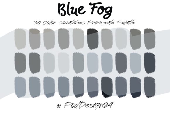 Mastering Atmospheric Depth with the Procreate Color Palette Blue Fog