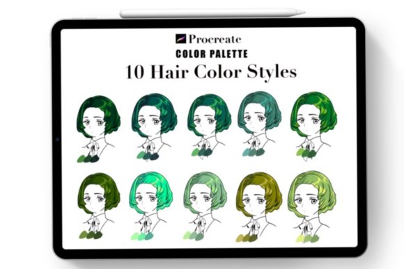 Mastering Green Shade Hair Color with a Procreate Palette