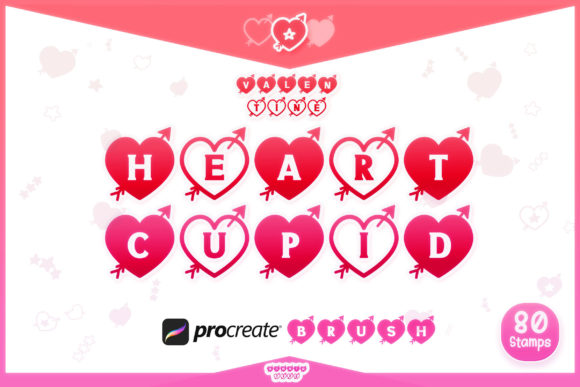 Mastering Romantic Design with the Procreate Brush Heart Cupid Valentines Collection