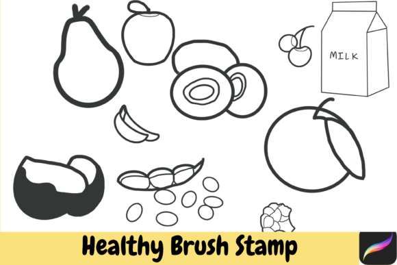 Revitalize Your Digital Art with Healthy Procreate Hand Drawn Brush Stamps
