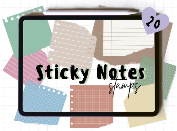 Sticky Notes Brush Stamps for Procreate