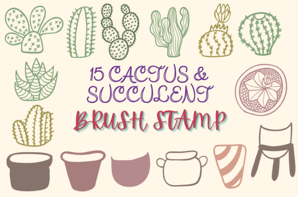 Transforming Digital Botany with the 15 Cactus and Succulent Brush Stamp