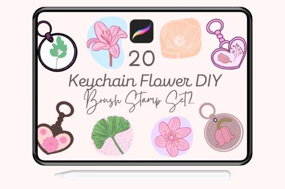 Unlocking Creativity with the 20 Keychain Flower DIY Brush Stamp Set 2