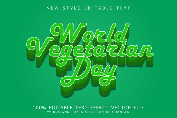 World Vegetarian Editable Text Effect